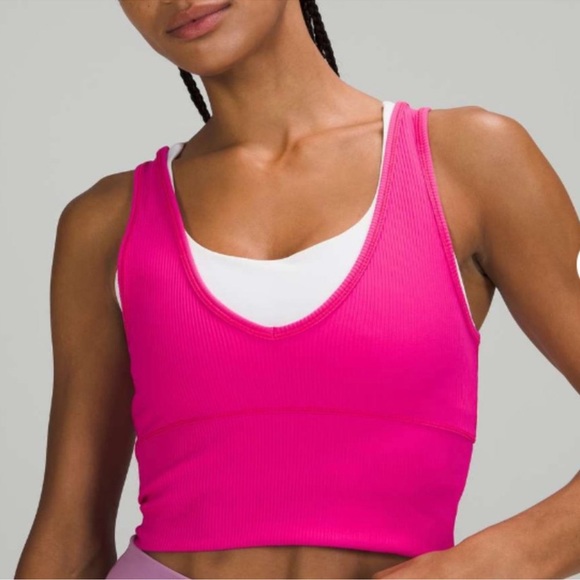 Lululemon Power Pivot Tank Top *Rib SONIC PINK 2 - Picture 1 of 8